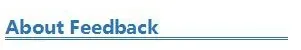 About Feedback