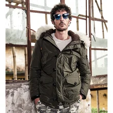 Новинка, Зимняя Мужская парка, куртки, белое теплое пальто на утином пуху, толстые парки с меховым воротником и карманами, большие размеры, повседневные теплые утолщенные мужские пальто