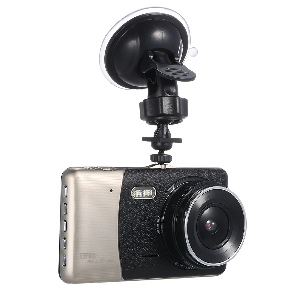 

4" Dual Lens Car DVR Camera Dash Cam Video Camcorder GPS Navigation Rear View Mirror with Rearview Camera with LED Night Vision