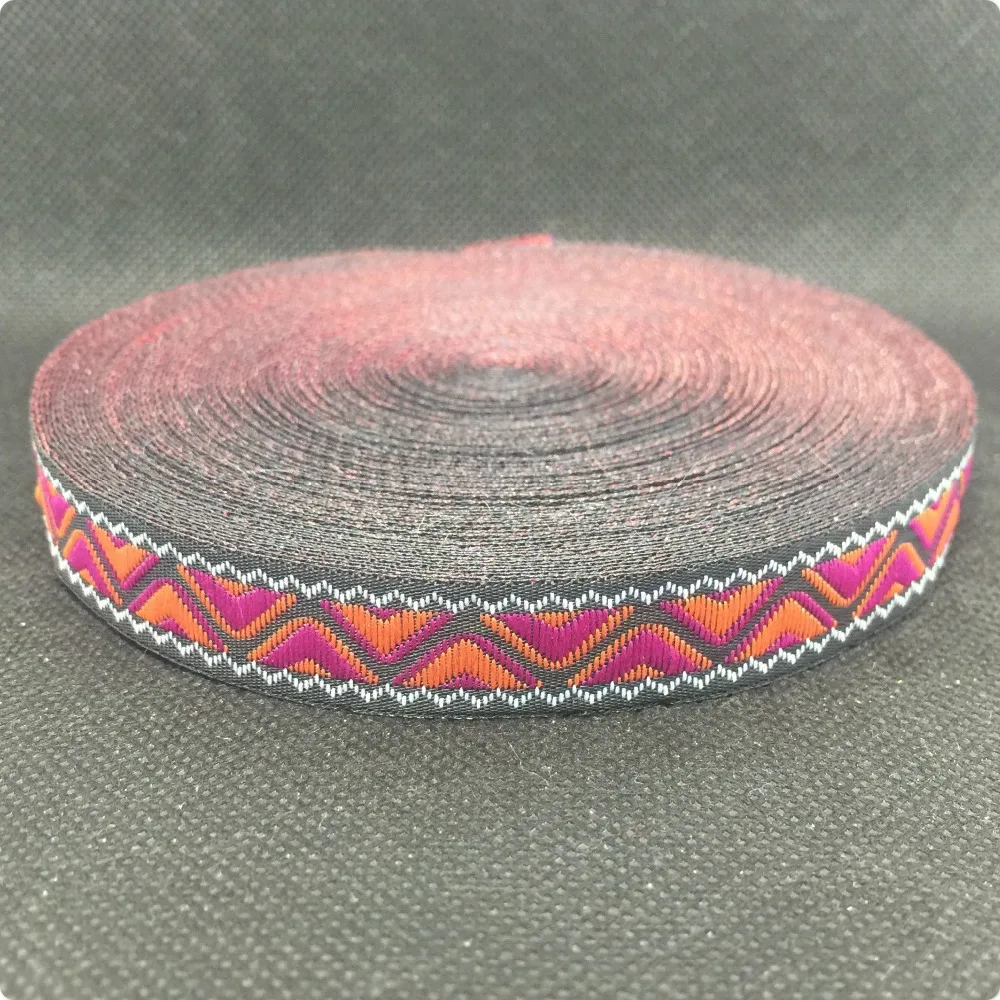 

HOT!!!2015 NEW ribbon wholesale 5/8"14mmx18yard/sets 100% polyester Woven Jacquard ribbon rose/orange wavy lace