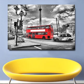 

1 Pieces Modern Home Decor Pictures For Living Room Red London Bus HD Print On Canvas Painting Wall Art Decoracion Salon