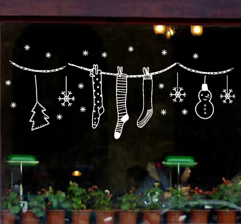 

Modern Creation Merry Christmas Wall Stickers Art Vinyl Removable Home Vinyl Window Showcase Wall Stickers Decal Decoration