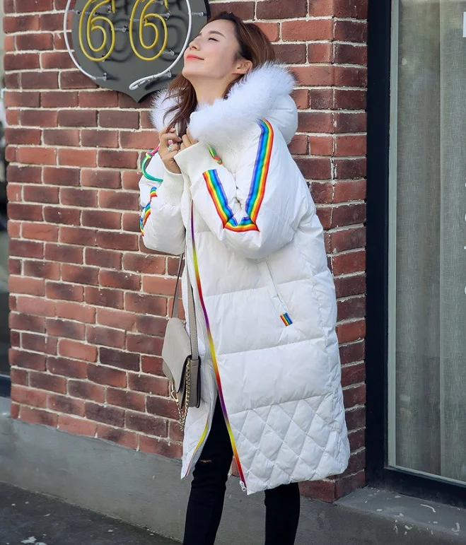 ENGAYI Fashion Women Winter Jacket 90% White Duck Thick Warm Long Down Female Fur Hooded Coat Outerwear JM-19 | Женская одежда