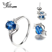 Jewelrypalace Natural Blue Topaz 925 Anillo de Plata Esterlina de La Joyería Marca de Joyería Fina Pendiente Del Perno Prisionero Moda de Compromiso de La Boda
