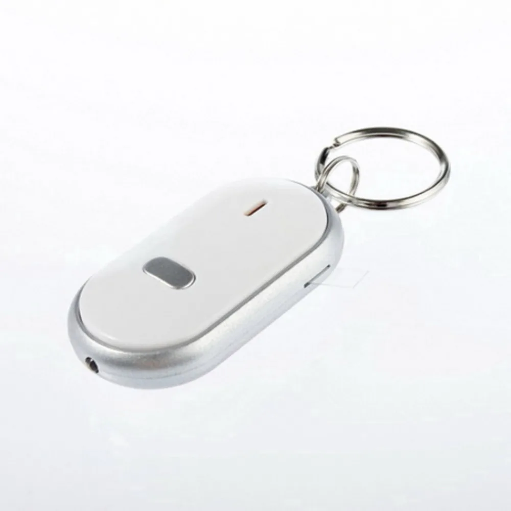 Белый умный искатель локатор для ключей анти-потерянный связка ключей брелок «свисток» Звуковое управление со светодиодный подсветкой
