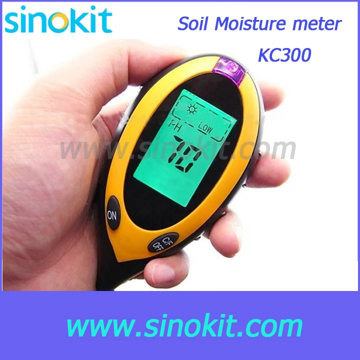 200mm probe 4 in 1 soil moisture meter/PH/temperature/sunlight Backlight food sushi - KC300B