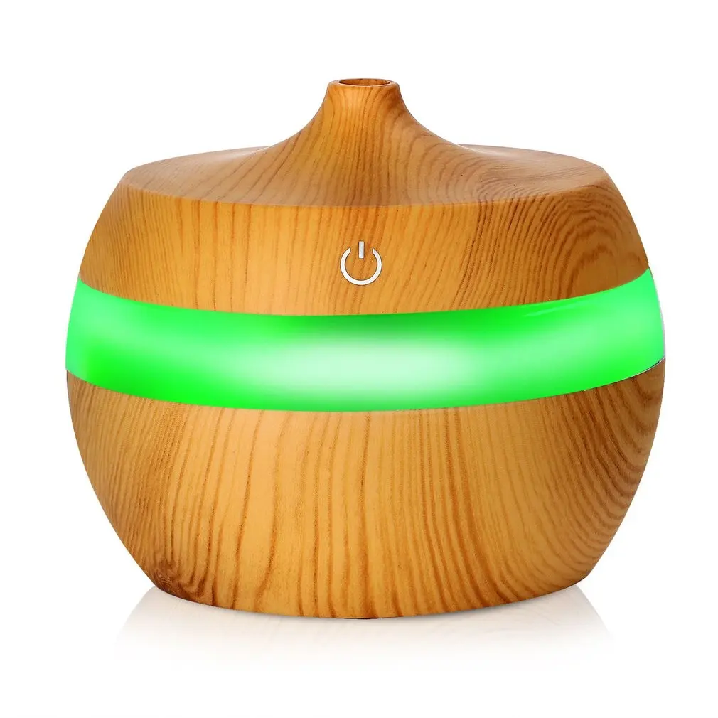 

300ml Aroma Diffuser Aromatherapy Wood Grain Essential Oil Diffuser Ultrasonic Cool Mist Humidifier for Home Changing Nightlight