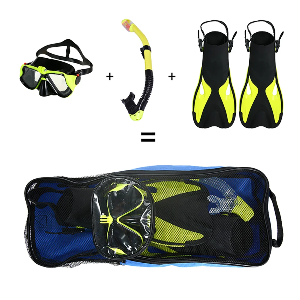 4-pieces snorkeling set Snorkeling Goggles Combo Set for Adult and Child Anti-fog Goggles Mask+Snorkel Tube+Fins+Gear Bag A 4-pieces snorkeling set Snorkeling Goggles Combo Set for Adult and Child Anti-fog Goggles Mask+Snorkel Tube+Fins+Gear Bag A