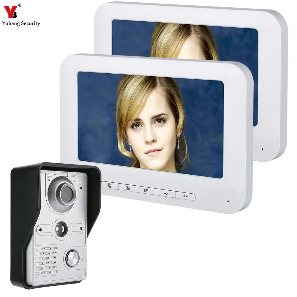 Yobang безопасности " цифровой дверной звонок видео телефон домофон видеодомофон система белый монитор набор ИК-камер - Цвет: 818MKW12