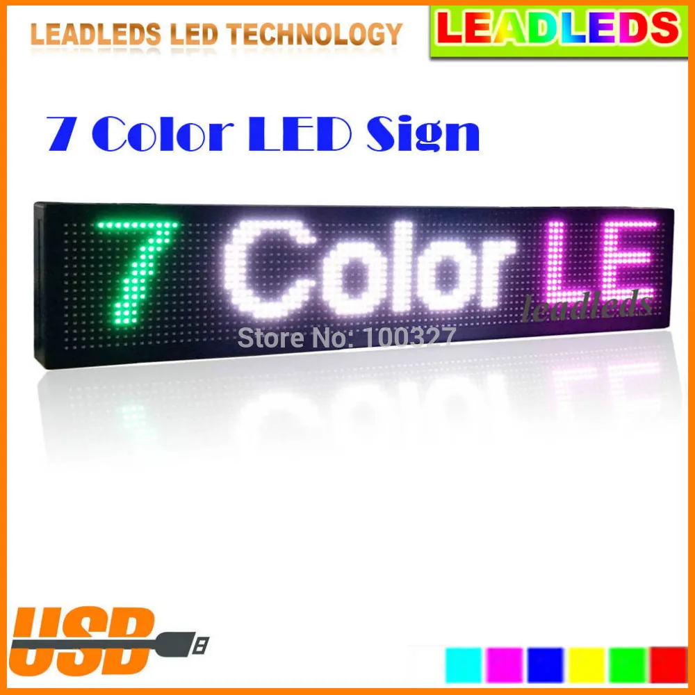 

30 x6 inches Full Color RGB Programmable Scrolling Message LED display Sign Board Support for multi-language display