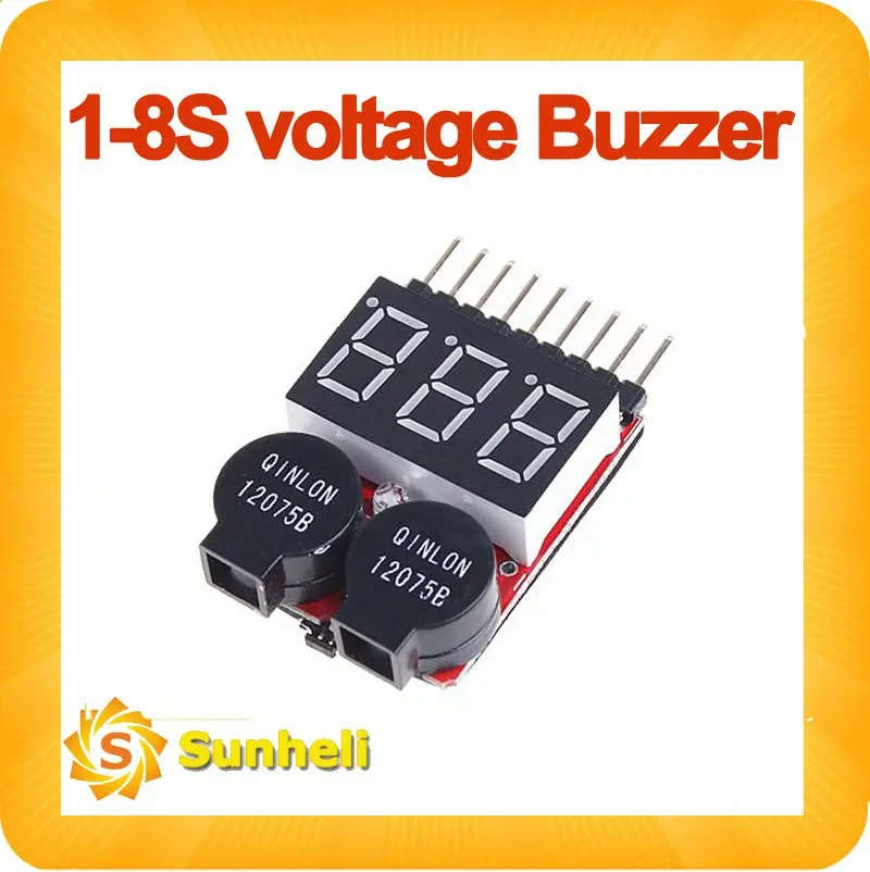 

1S-8S Low Voltage Buzzer Alarm 2 IN1 Lipo Battery Voltage Tester volt meter monitor checker Dual Speaker
