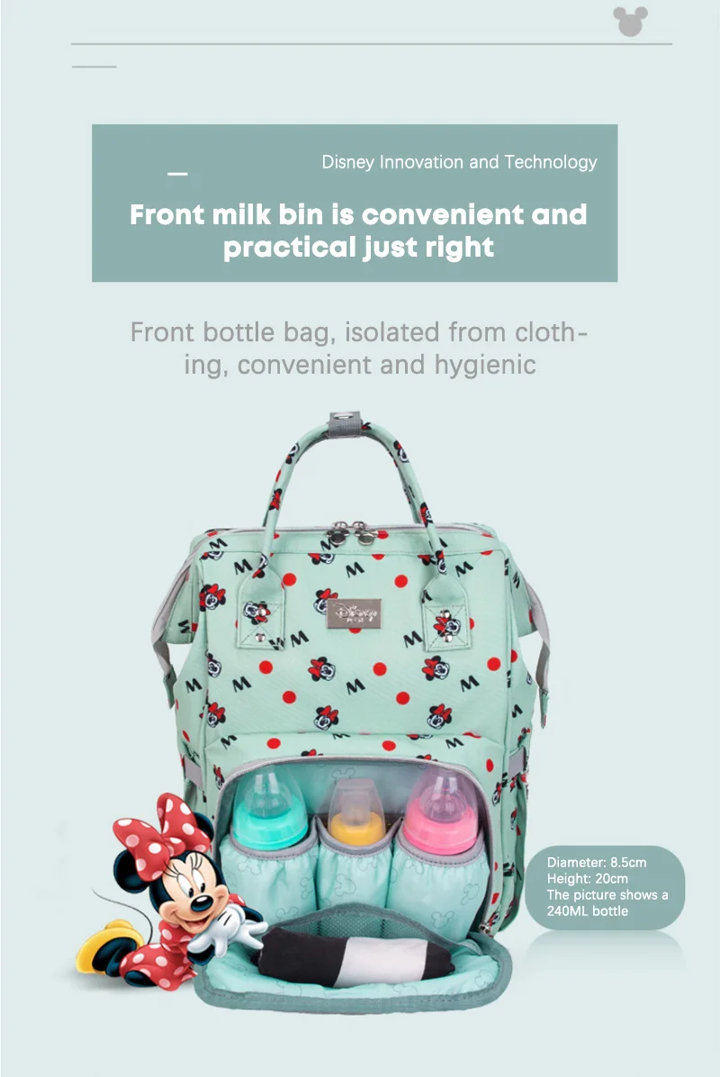 Новое поступление года, сумка для малышей с изображением Микки-Мауса, модная сумка для мамы, подгузник для беременных, Большая вместительная сумка для ухода за ребенком, сумка для подгузников с рисунком Минни