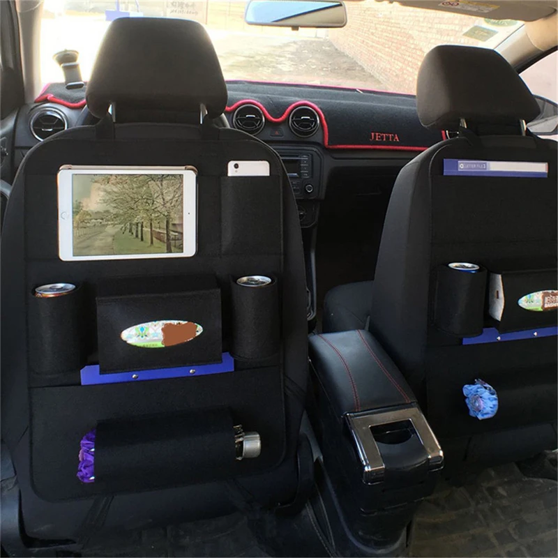 

Felt Storage Bag Car Seat Back Storage Bags Large Capacity Car Interior Accessories Seat Back Sundries Bags