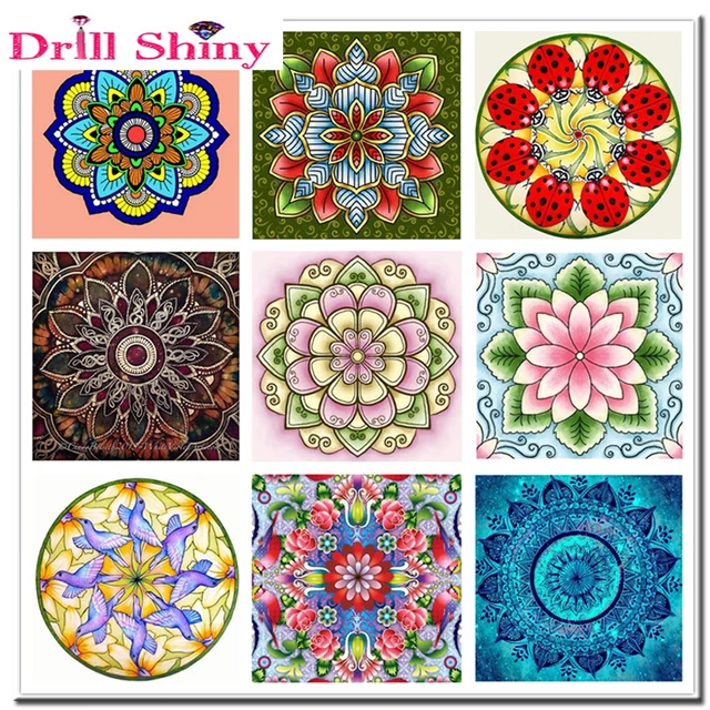 5d diamond painting color mandala cross stitch kit diamonds