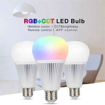 

E27 9W AC 85-265V RGB+CCT Mi Light Smart LED Bulb 2.4G RF Wireless RF RGBWW Color Temperature 2700-6500K RGB+CW+WW LED Spotlight