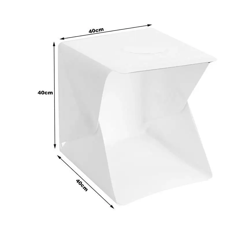 

40 x 40 x 40cm Portable Folding Studio Diffuse Soft Box Cube With LED Light Background Photo Studio box L Size For DSLR Camera