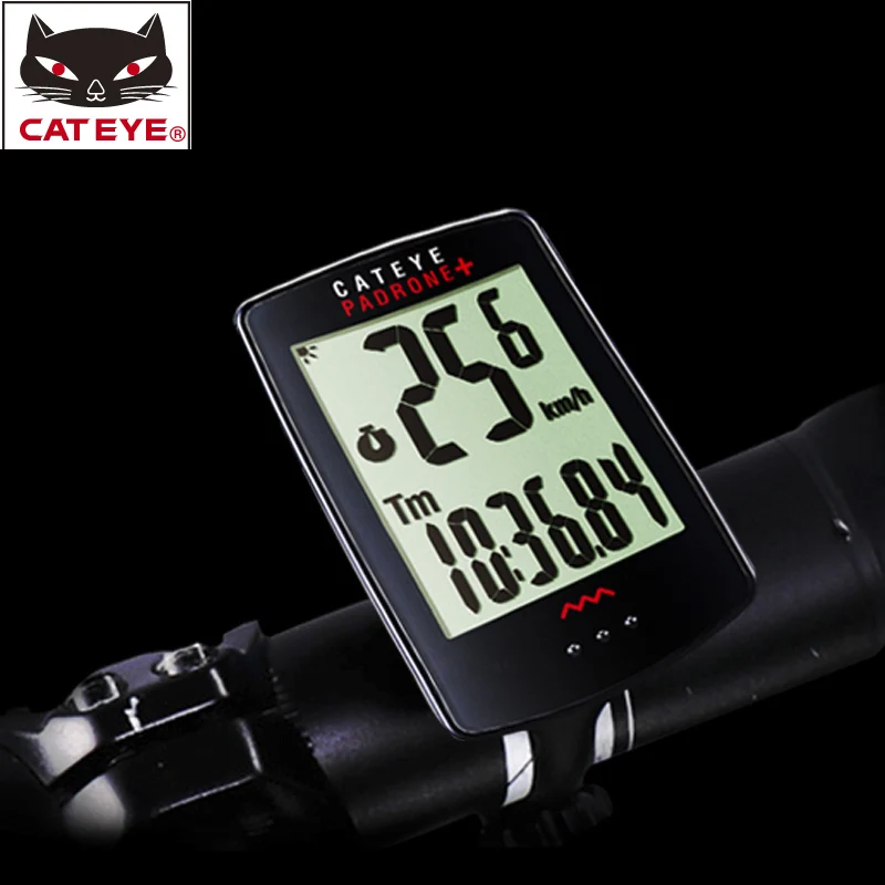 CATEYE Bicycle Waterproof Stopwatch Backlight Wireless Padrone+ Largest Display Cycling Bike