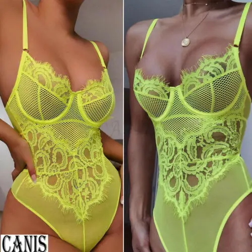 

New Women Sexy Lace Babydoll Underwear Sleepwear Nightwear Jumpsuit US