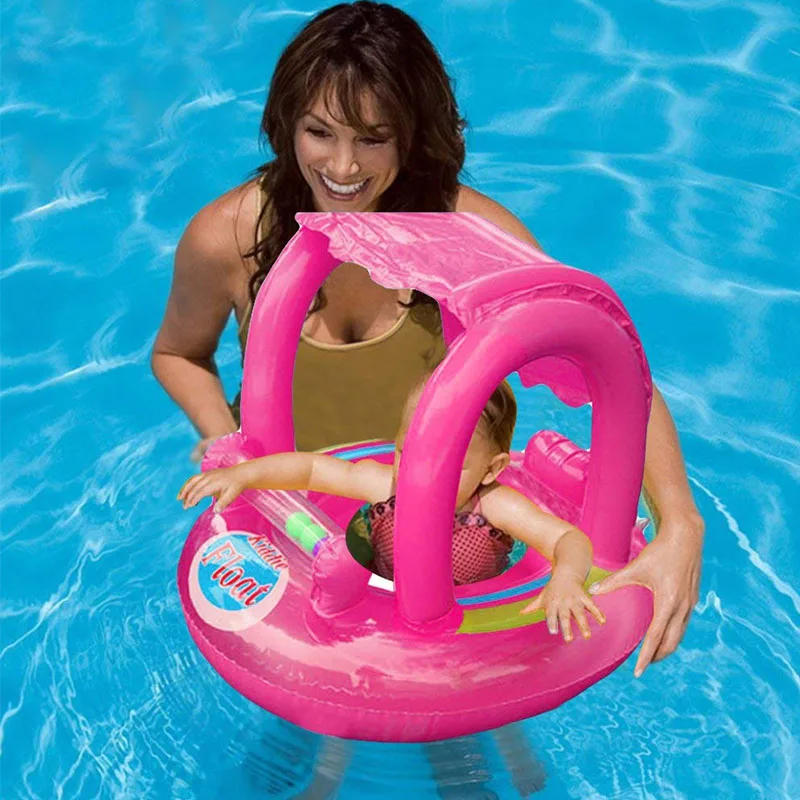 FAVSPORTS 2 цвета детские плавательные кольца безопасный Зонт бассейн FunToy надувные фламинго бассейн поплавок кольца сиденье Лето водные виды спорта