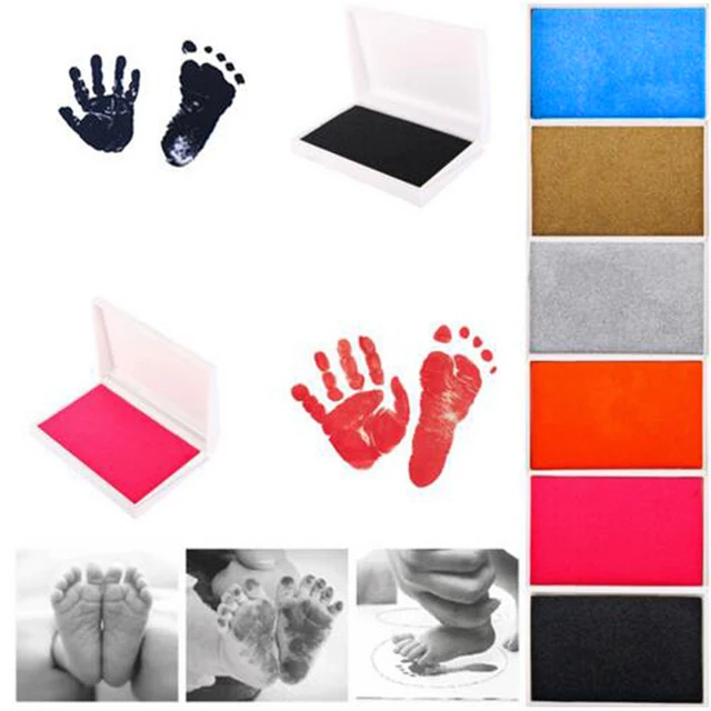 Newborn Baby Handprint Footprint Imprint Kit Inkpad Non Toxic Souvenirs