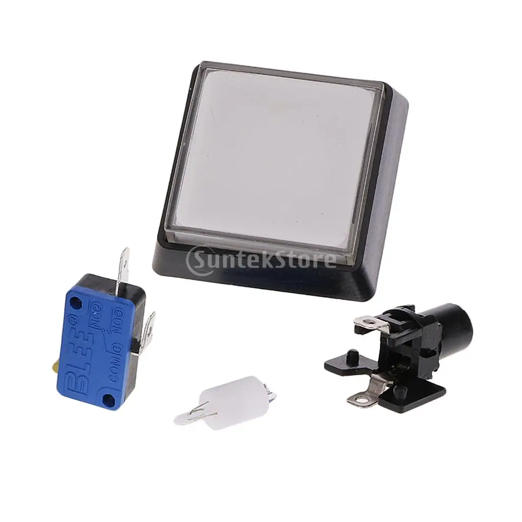 Rectangle Arcade Game Machine Push Button w/ 12V led lamp illuminated 5x5cm