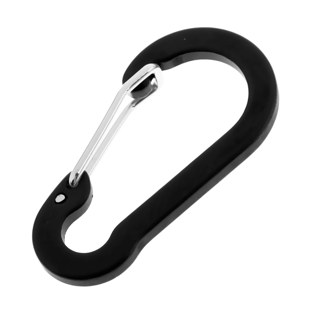 6 Pieces Aluminum D-Ring Carabiner Clip Spring Snap Hook Keychain