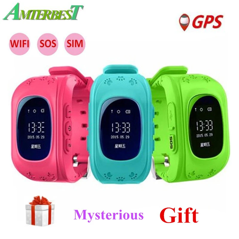 AMTERBEST Smart Watch Q50 Passometer Kids Watches Smart Baby Watch Q50 with GPS Second Generation Chip SOS Call Location Finder