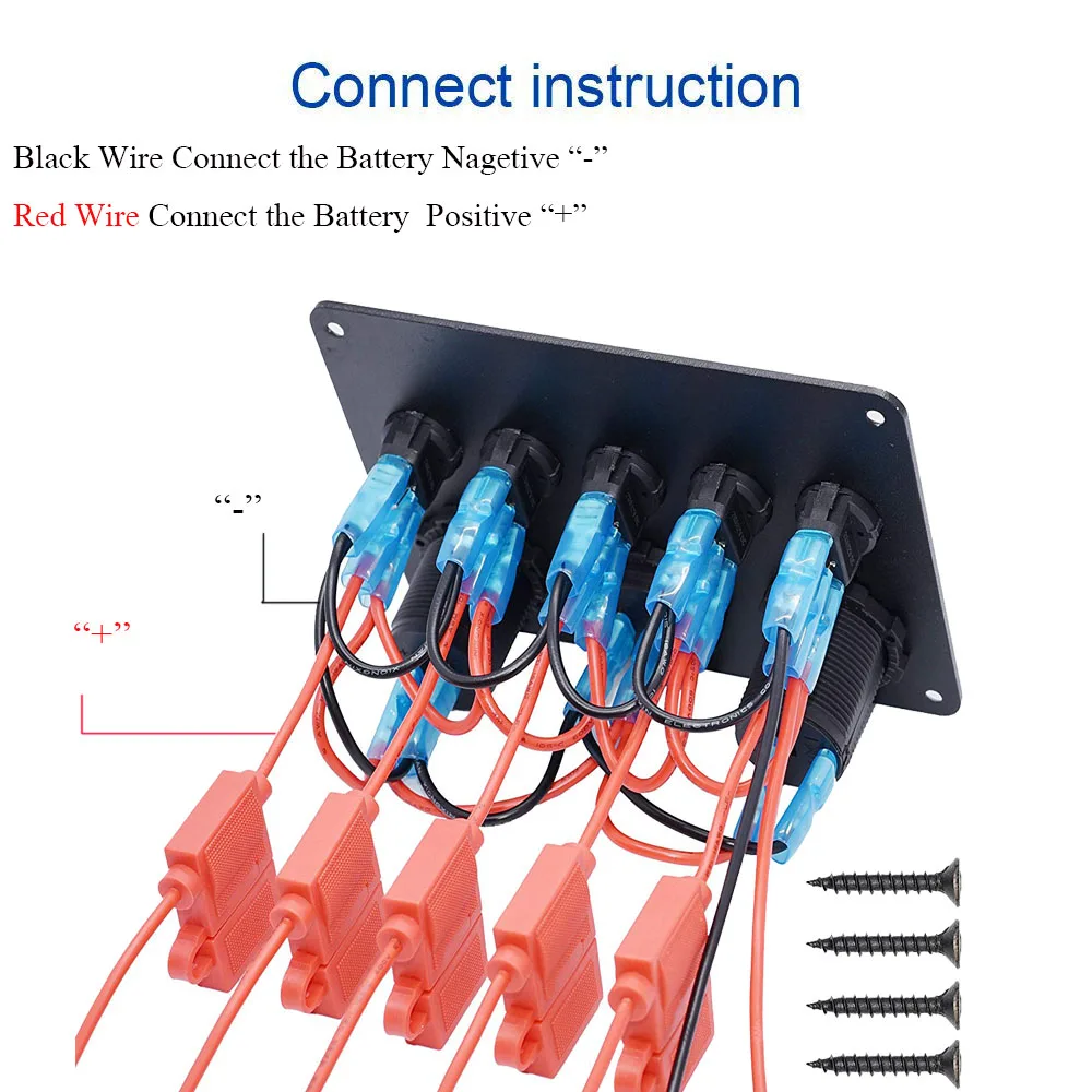 5 банд лодка переключатель панель 12 В мощность выходной вольтметр 4.2A Dual USB зарядное устройство для автомобиля лодка морской RV рокер Панель переключатели