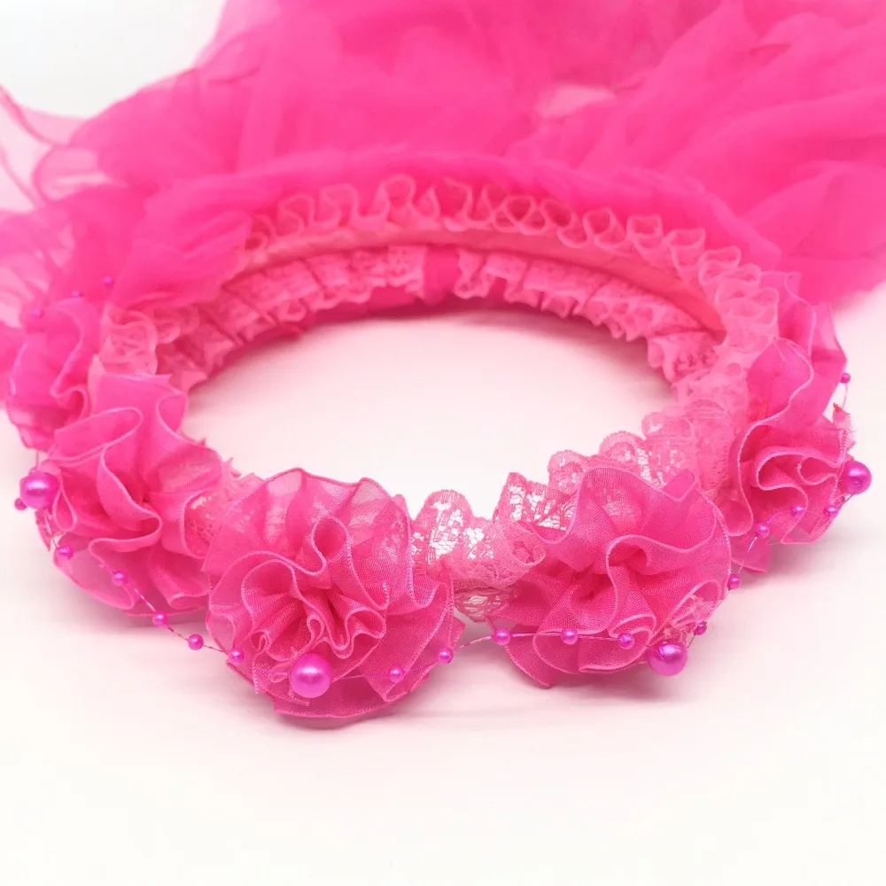 Длинная свадебная вуаль для детей двухслойный Карандаш Край белый розовый аксессуары для волос цветок Девушки Кружева Schleier BV005