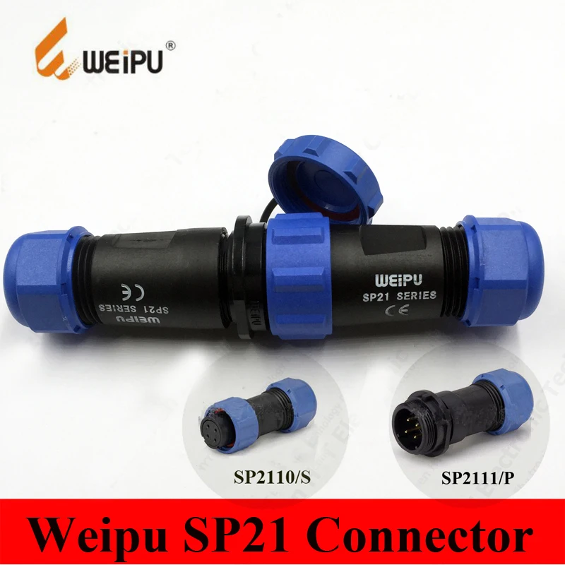 

Original Weipu Connector SP21 2 3 4 5 7 9 12 Pin IP68 Female Plug + Male Socket Connector Dust Cap SP2110/S* SP2111/P*