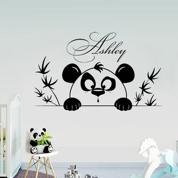

Personalized Custom Name Panda Wall Decal Vinyl Cartoon Pattern Baby Name Kids Room Decoration Wall Sticker Removable Mural Z186