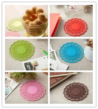 

Lace pattern silicon rubber saucer 5 colors FREE Shipping