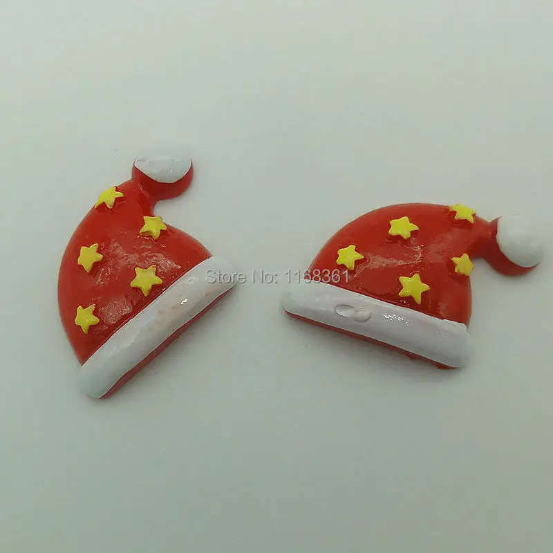 1pcs/lot resin flatback star Christmas hat 24mm Cabochons Scrapbooking Hair Bow Center DIY Christmas decration C106-1