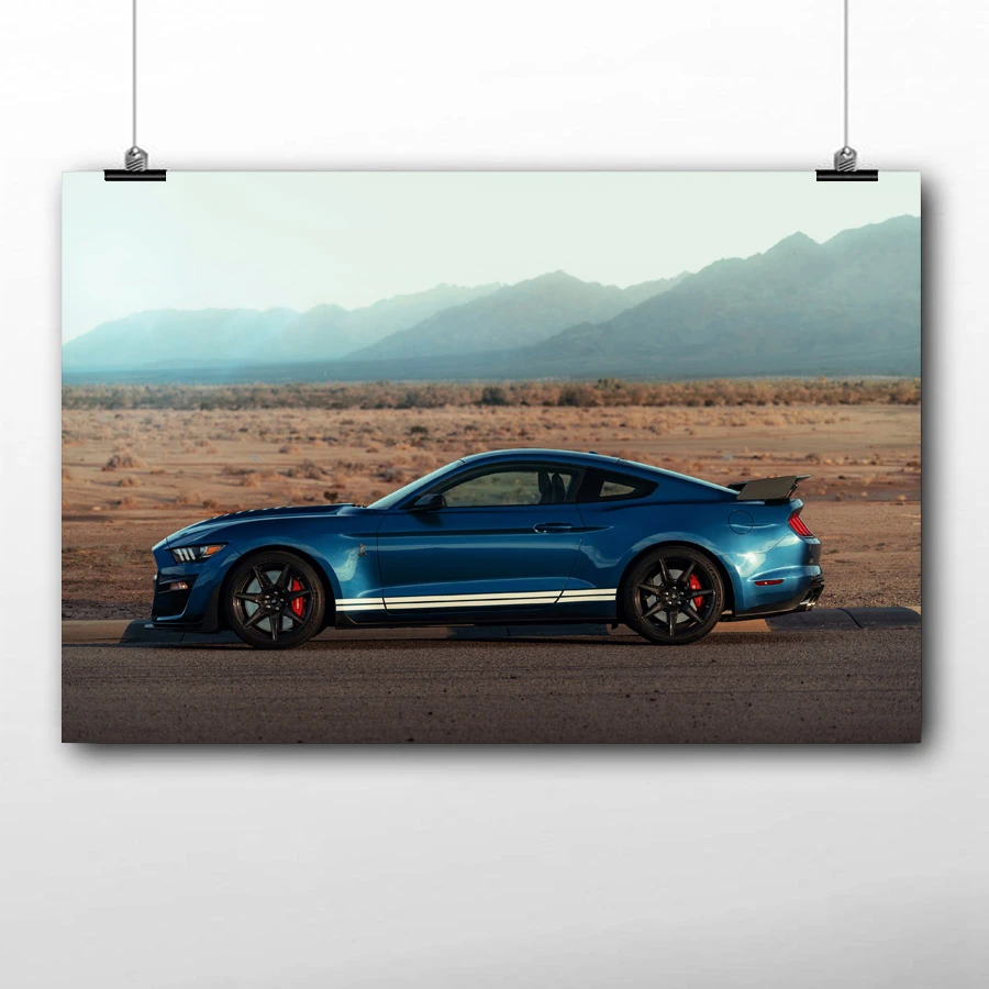 Canvas Poster Mustang Shelby Gt500 Wallpaper Prints Wall Art Painting For  Living Room Decor - Painting & Calligraphy - AliExpress