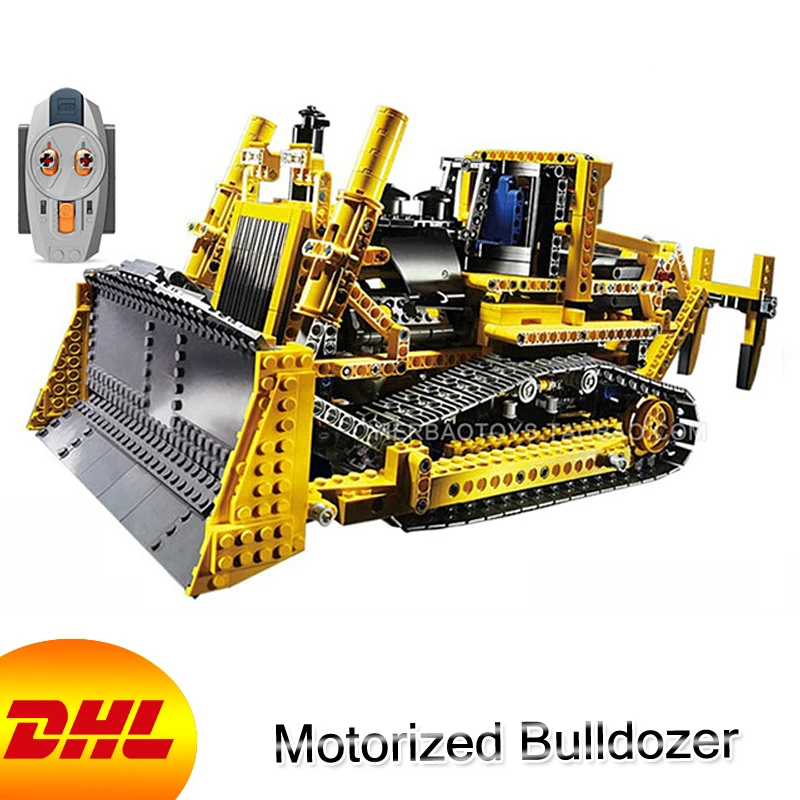 

HF Technic Figures 1384Pcs Motorized Bulldozer Model Building Kits Blocks Bricks Toys For Children Gift Compatible With 8275