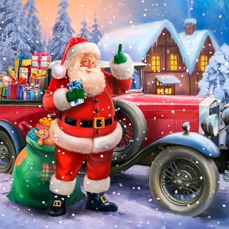 

100% Full 5D Diy Daimond Painting "Santa Claus" 3D Diamond Painting Round Rhinestones Diamant Painting Embroidery Cartoon