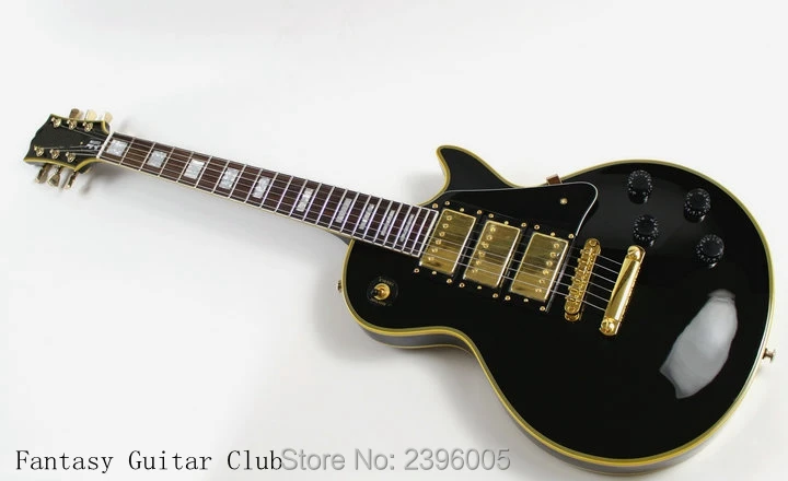 Hot sale!!!G LP electric Guitar,3 pickups, golden hardware,Mahogany body, yellow binding shipping free, factory direct