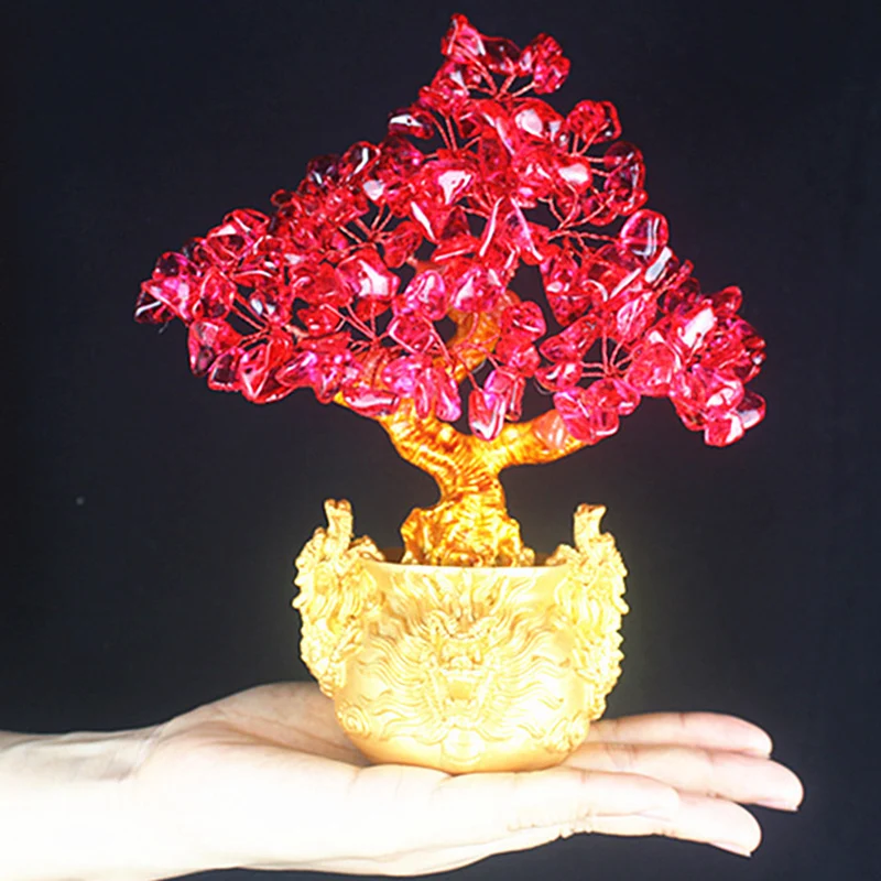 1pc x Feng Shui Money Lucky Rich Tree Craft Natural Crystal Office Home Room Decor