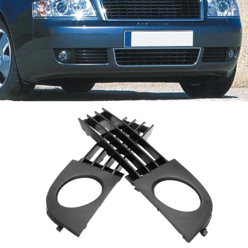

1 Pair Front Low Bumper Fog Light Lamp Grilles For A6 C5 2002 2003 2004 2005
