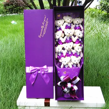 

Handmade Wedding Festival Gift Cute Plush Toys Cartoon Teddy bear Flower Bouquet Graduation Christmas Valentine's Day gifts