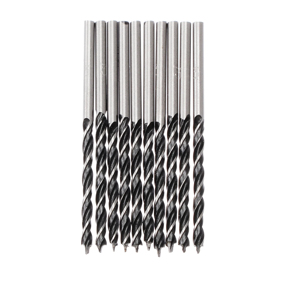 10pcs 3mm Diam Twist Drill Bit Wood Drill Bits with Center Point High Strength Drilling Tool for Woodworking