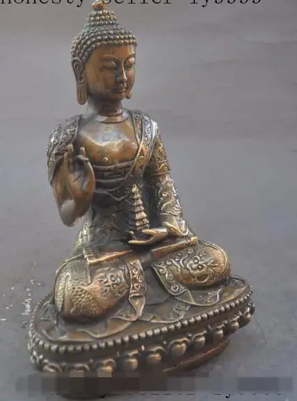 

S2835 9" tbet Buddhism temple bronze Tower sakyamuni Shakyamuni Amitabha buddha statue