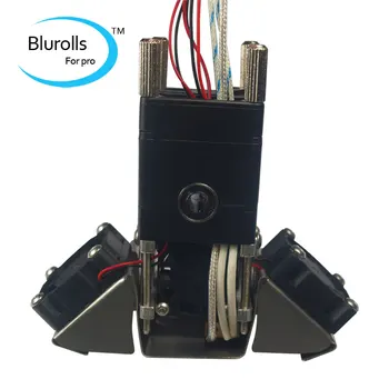 

Blurolls Ultimaker 2 3D printer hot end extrusion kit heater carriage 24V 25W PT100B 0.4mm nozzle fan bracket, 1.75mm filament