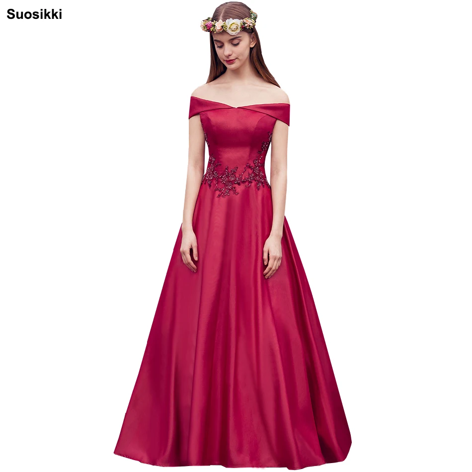 

Suosikki 2018 Hot Sale boat neck Lace Long Evening Dress Floor Length Vintage Robe De Soiree Prom Dresses Modest