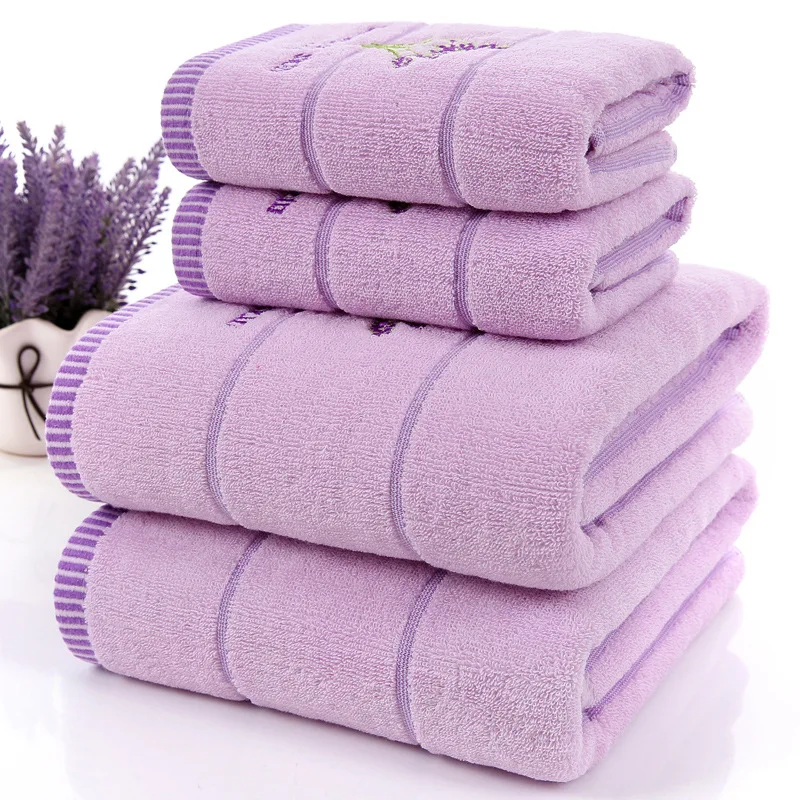 Высококачественное роскошное Лавандовое хлопчатобумажное полотенце набор банных полотенца для взрослых/детей 1 шт. полотенце для лица 2 шт. для ванной 3 шт
