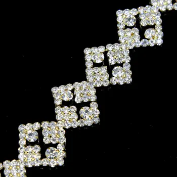 

5Yards Sew On Rhinestone Chain Rhinestone Applique,Wedding Appliqued DIY Craft Accessories,Crystal Trim