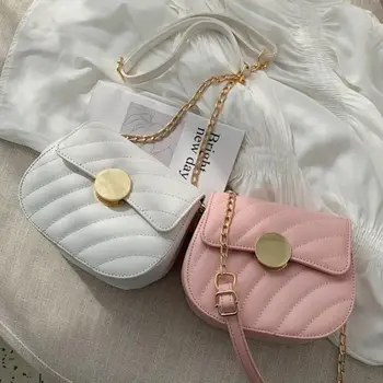 

Cute Lady Flip Square bag 2019 Summer New Quality PU Leather Women's Designer Handbag Chain Shoulder Messenger Bag Purses Bolsas