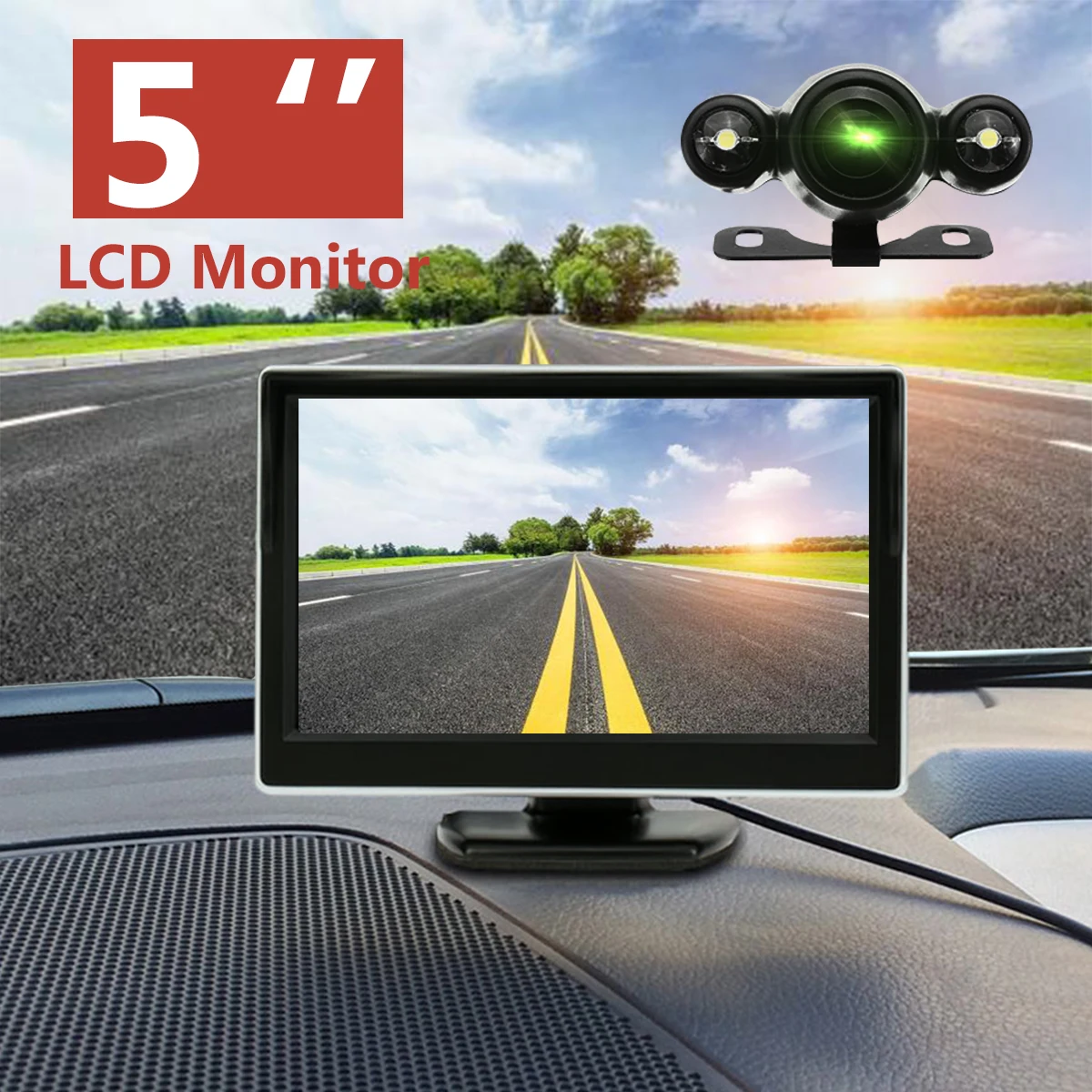 5 inch 720P Wireless Car Parking Reversing Camera LCD Monitor IR Night Vision Truck Rear View Tailer Backup Camera Waterproof