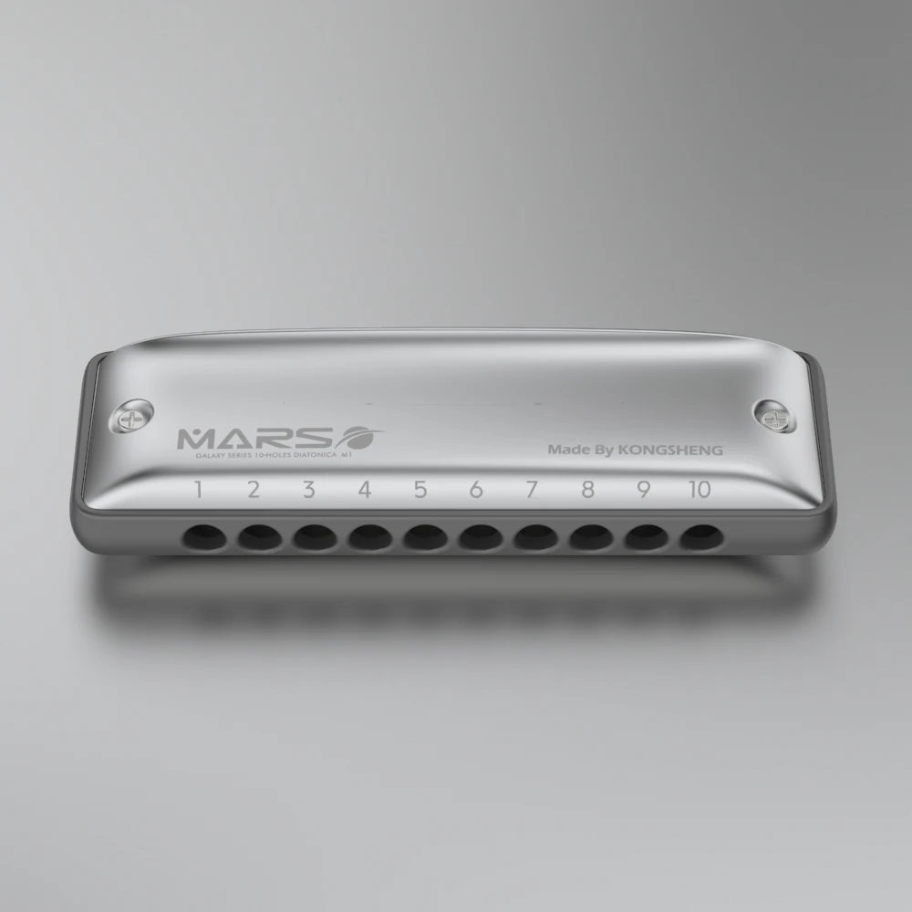 Круглая Губная гармошка KONGSHENG M1MARS с 10 отверстиями пластиковая алюминиевая