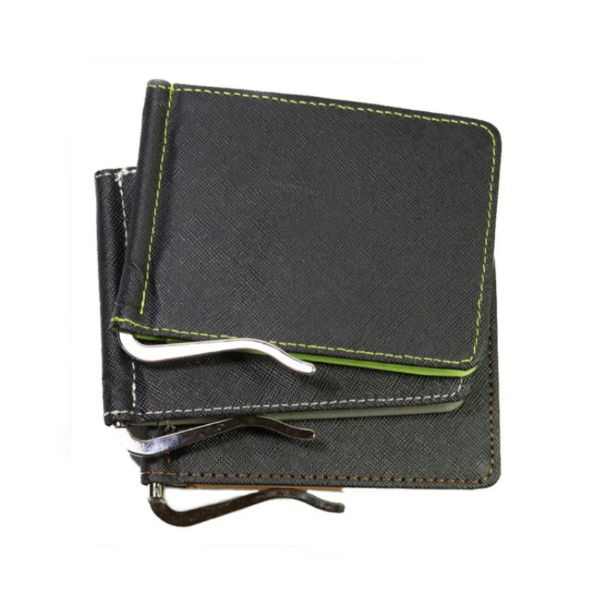 

2018 New Men Leather Money Clips Solid Metal ID Credit Card Wallets fPurses Money Holder Clip portafoglio #D
